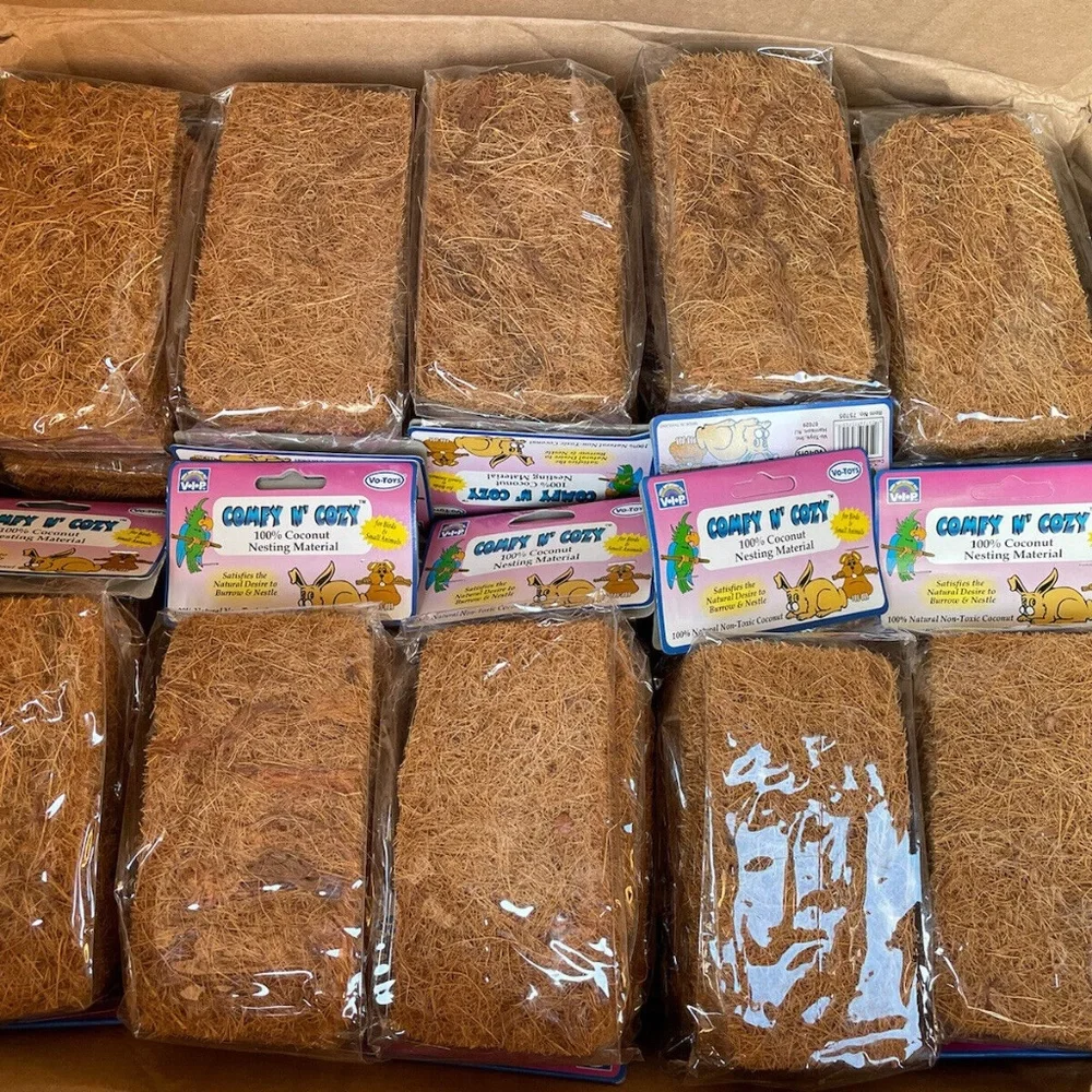 X's 12 Coco Coconut Fiber Tropical Comfy Cozy Nest Nesting Box Material Bed Bird